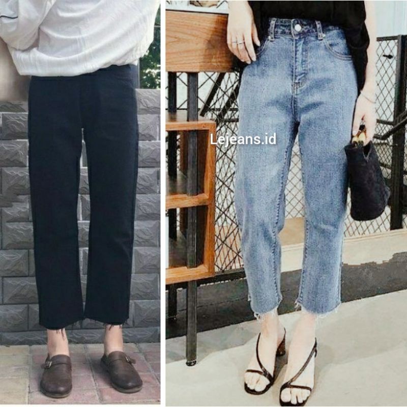 ( 27-34 ) HW PANTS NON STRETCH KEKINIAN BARU JEANS WANITA NON ONE SLICE | HIPSTER CUT KNEE MURAH HITS KEKINIAN