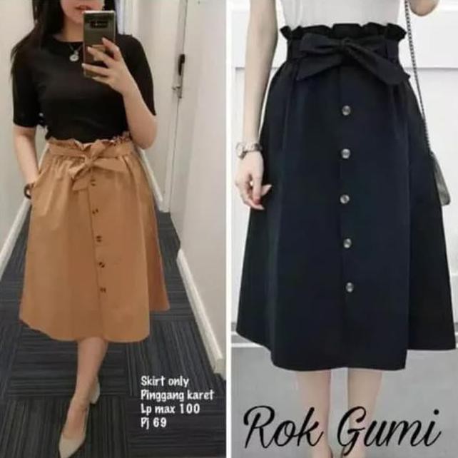 ✪ KREDIT ROK DEWASA✪ ROK WANITA GUMI - HITAM BERMUTU ,ROK ROK DEWASA ROK DEWASA