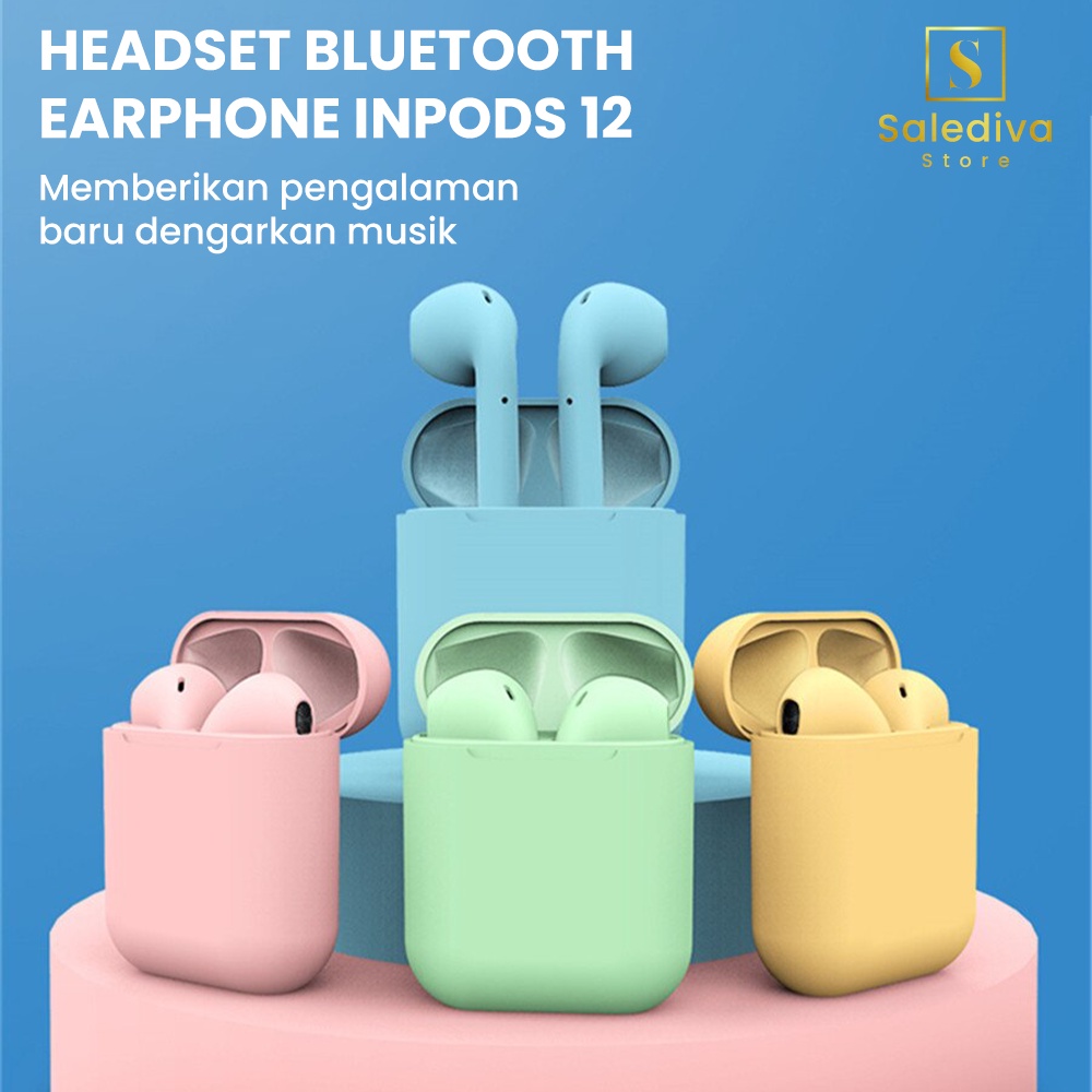 Headset Bluetooth Earphone Inpods12 Simple TWS Wireless