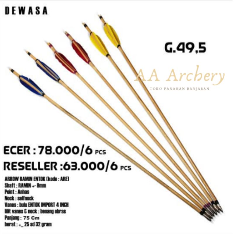 ARE4 - ARROW RAMIN ENTOK 4 INCH DEWASA