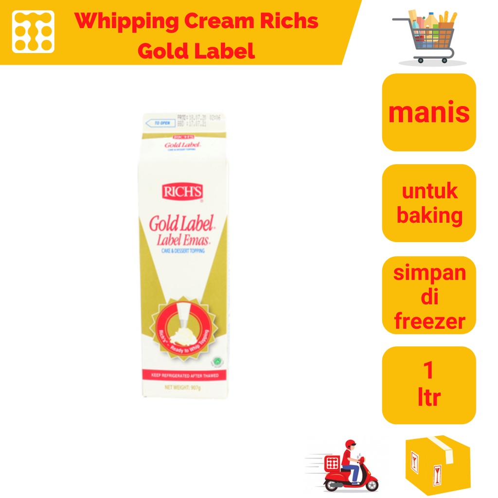 

Richs Gold Label Whipping Cream 907 Gr (Non-Dairy)