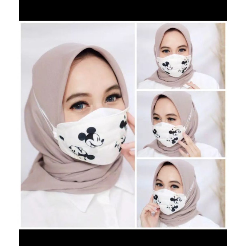 READY MASKER 3D MOTIF MICKEY KITTY /MASKER BUNNY / MASKER MODIS FASHION