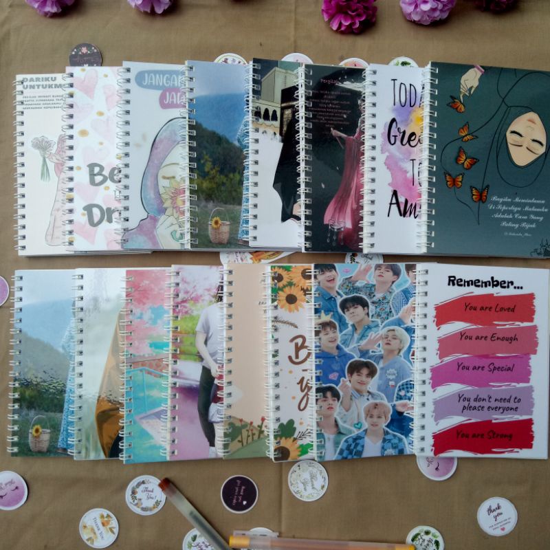 (Standard) NOTEBOOK SPIRAL BLACK LINES Part 2 COVER MOTIVASI / BUKU CATATAN HARIAN-2
