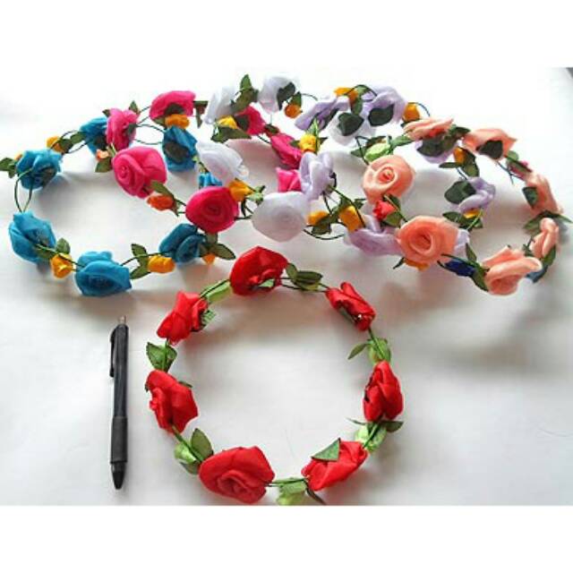 mahkota bunga / hiasan rambut mawar