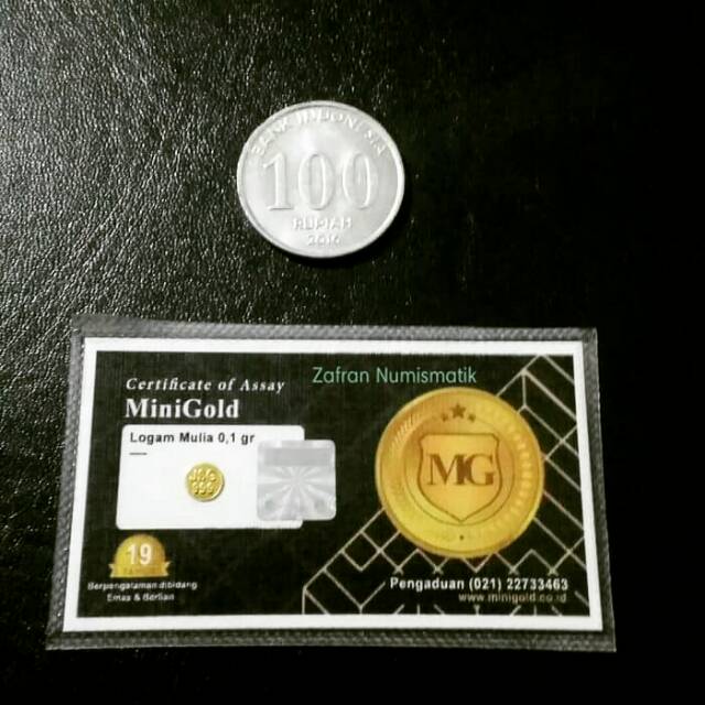 Zn198 Logam Mulia Lm Mini Gold Emas Murni 0 1 Gram 24 Karat Indonesia