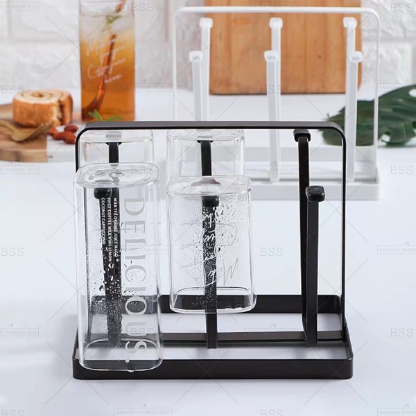 Rak Gelas Minimalis Tempat Cangkir Rak Dapur Organizer Cup Holder 6 Slot