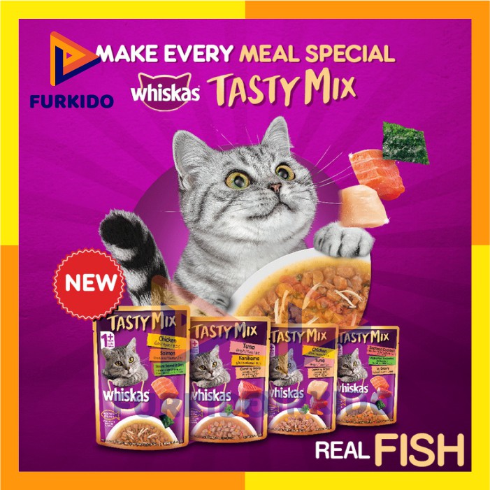 Whiskas Tasty Mix Makanan Kucing 70 Gram / Sachet / Pouch / Cat Food