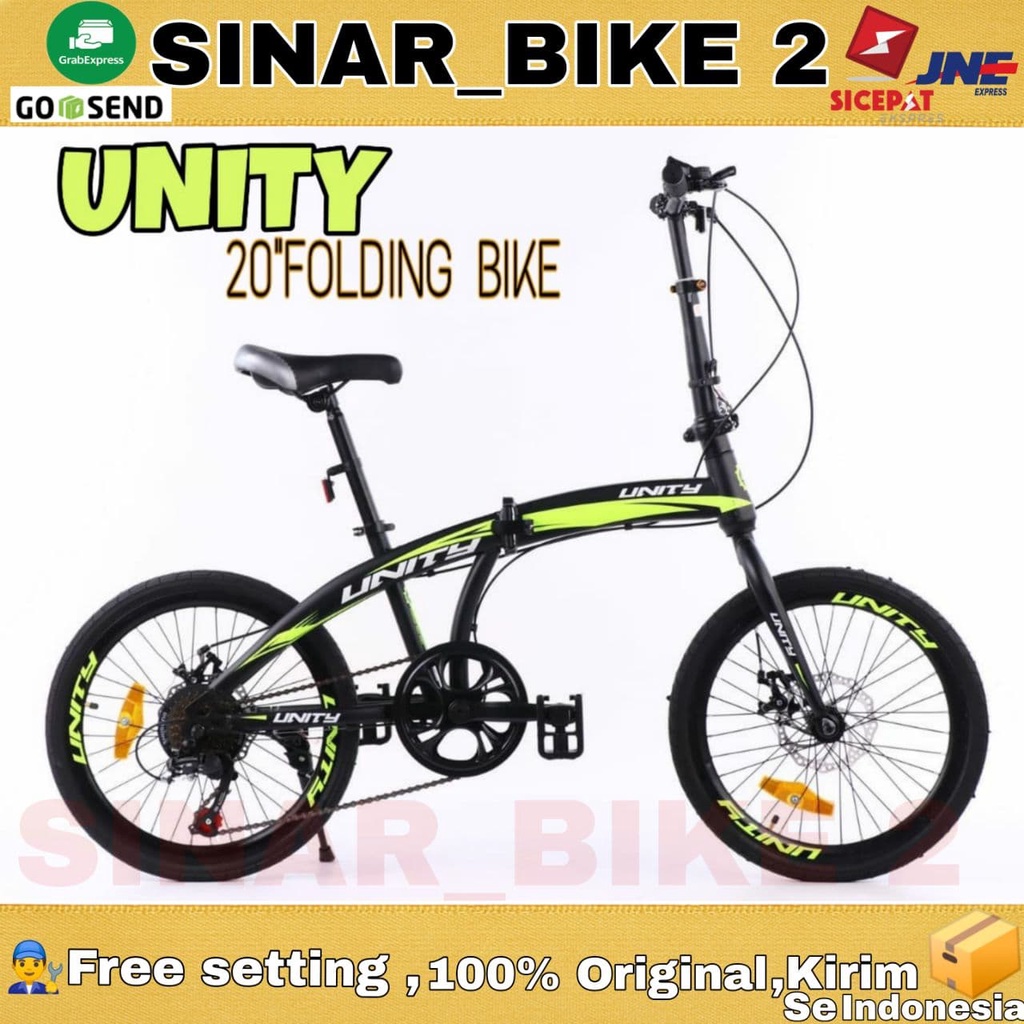 Sepeda Lipat 20 Inch UNITY Rem Cakram 7 Speed