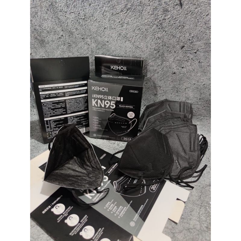MASKER KEHOLL KN95 BLACK HITAM