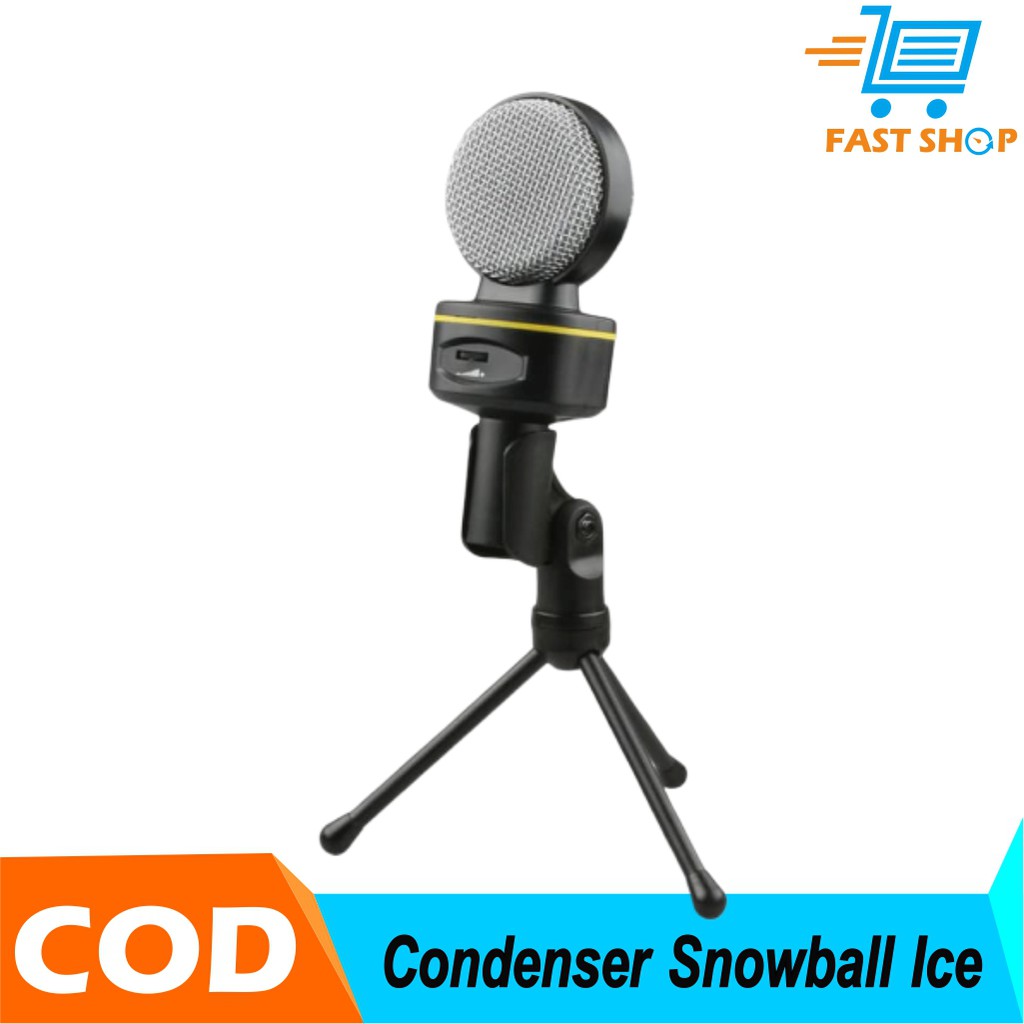 Microphone Blue Condenser Snowball Ice With Stand For Gaming Laptop PC