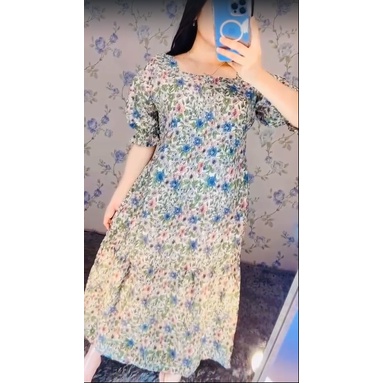 Dress Kinan / Dress Kerut/ Daster Kerut/ Daster Putri Bali/ Daster Modis