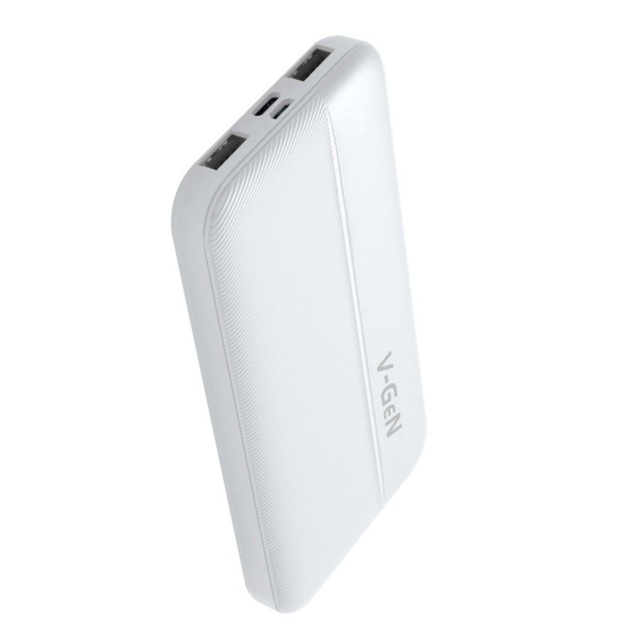 Powerbank V-GeN Rescue V10K25 10000mAh Type C 2 Port USB Slim Design