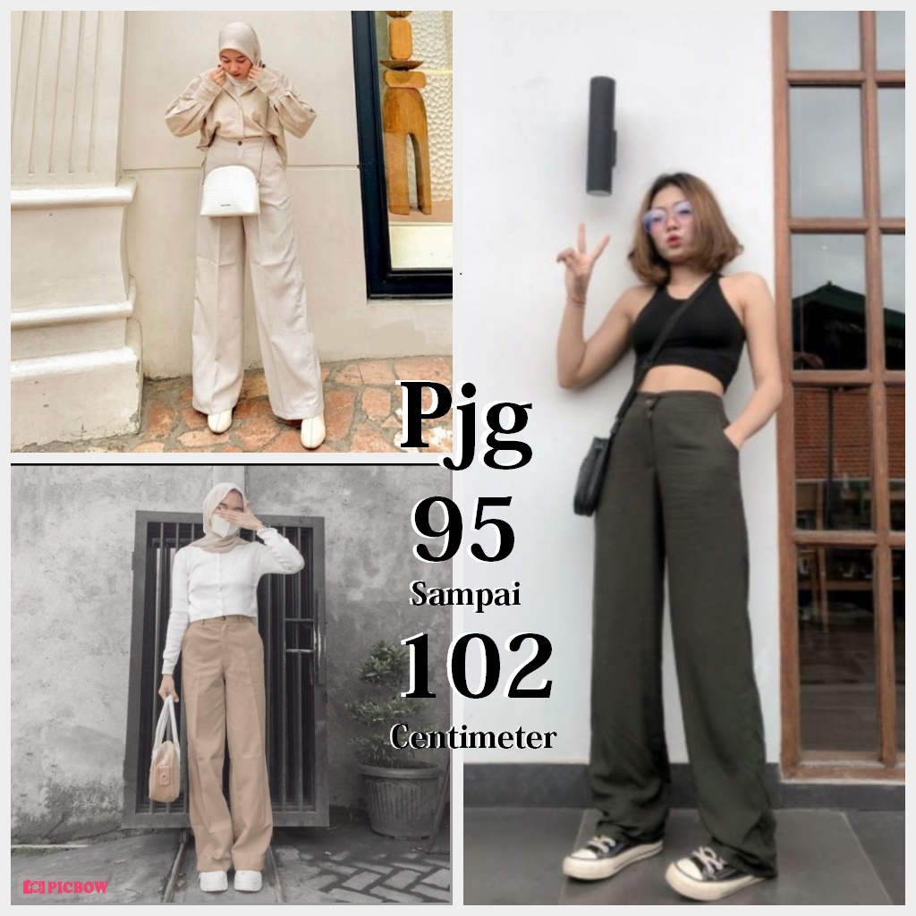 kulot hightwaist premium quality  losse pant 100cm korean style