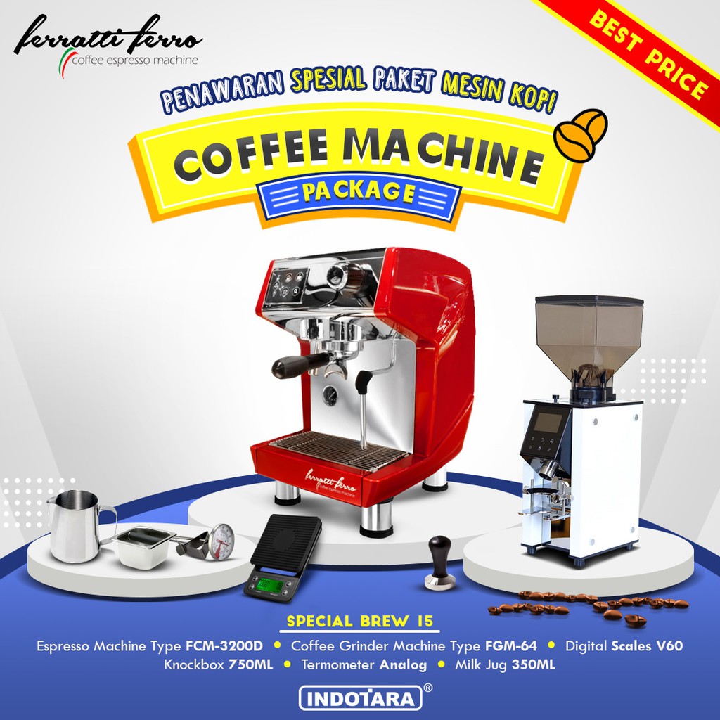 Paket mesin kopi Espresso Special Brew 14 - 15 - 16