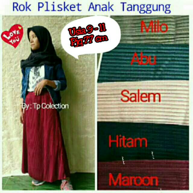 ROK PLISKET ANAK TANGGUNG/ 9 - 11 tahun.