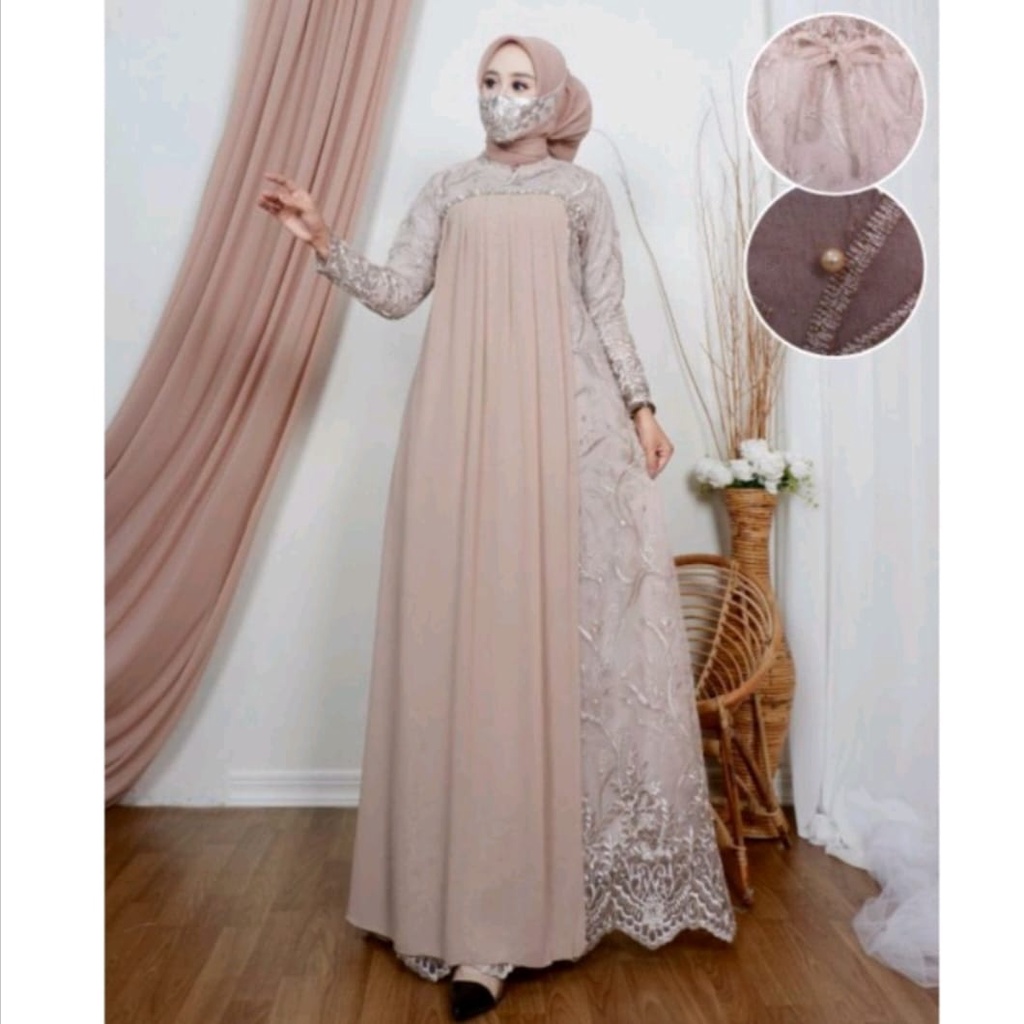 GAMIS TERBARU GAMIS MIYA TULE MUTIARA MIX CERUTY COD