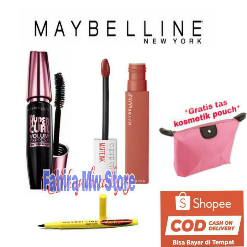 Paket Kosmetik Lengkap Maybelline / Paket Kecantikan Wanita / Make Up Maybelline