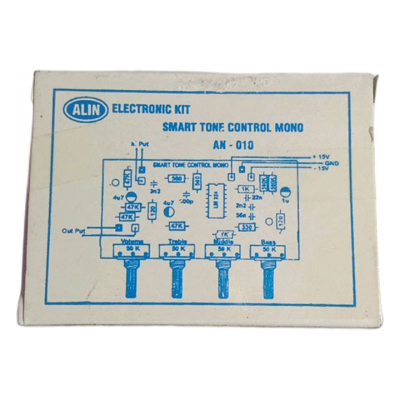 Tone control mono IC lm324 volume treble middle bass