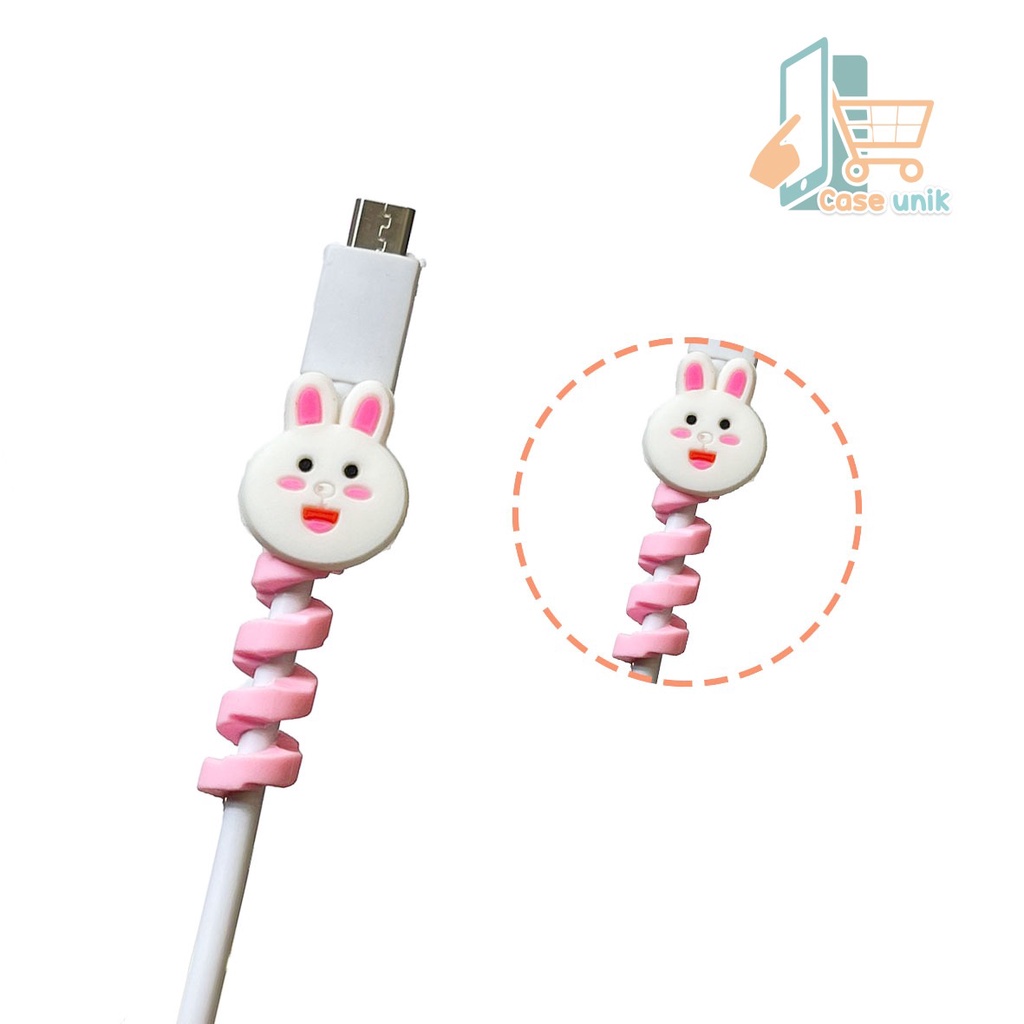 CABLE SAVER TWIST CABLE PROTECTOR SPIRAL PELINDUNG UJUNG KABEL KARAKTER ANDROID IPHONE CS4219