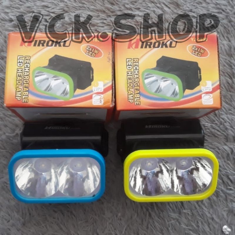 SENTER CAMPING/SENTER KEPALA 2×1W LED/SENTER HIROKU RECHARGEABLE LED HEADLAMP