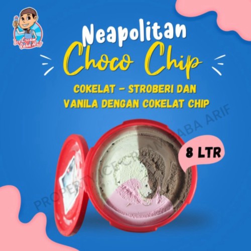 

Es Krim Literan Ice Cream Diamond 8 Liter - NEOPOLITAN CHOCOCHIP