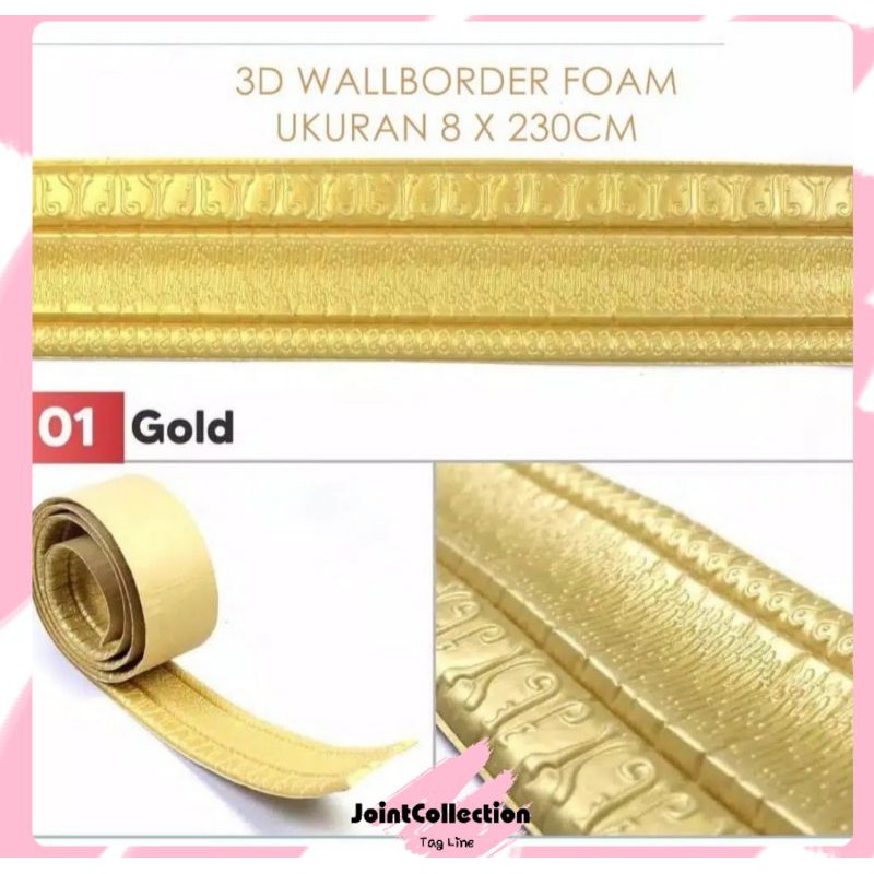 WALLPAPER LIST FOAM WALLBORDER 3D / LIST DINDING GOLD/EMAS