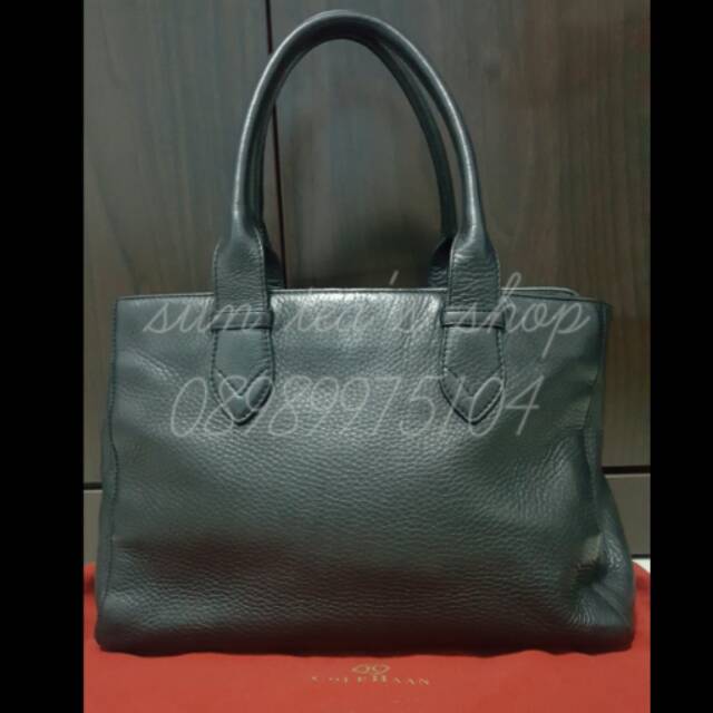 Authentic Cole Haan Genuine Leather Black Work Bag