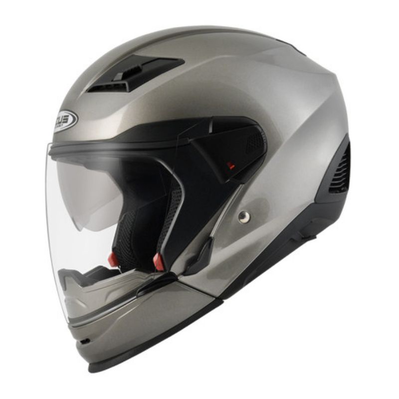 helm zeus 611C DSIL dsilver dark silver abu tua gunmet zs611c z611c 611c modular 2in1 chin guard