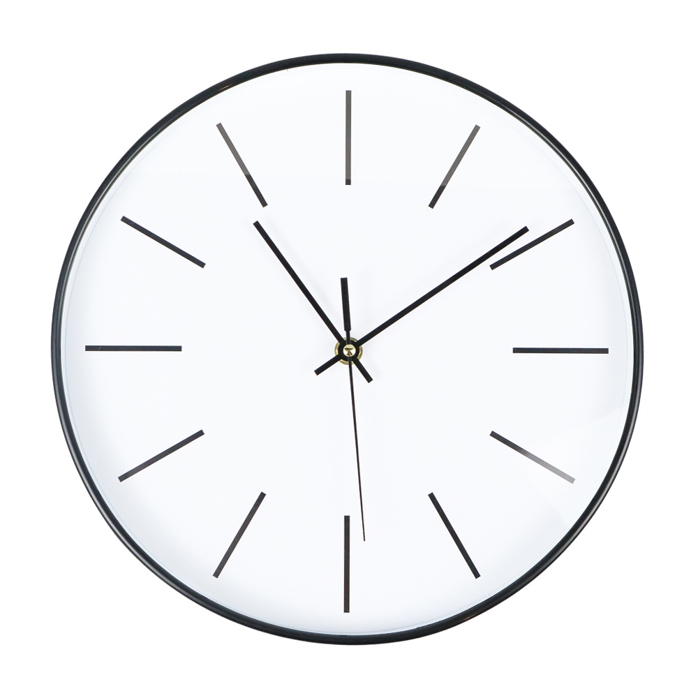 Jam Dinding Modern OMHZYSBK Metal Silent Movement - Black