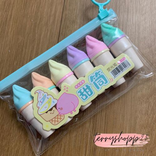 

Stabilo Motif Es Krim Cone Lucu Warna Warni 1SET Kemasan Pouch Murah COD
