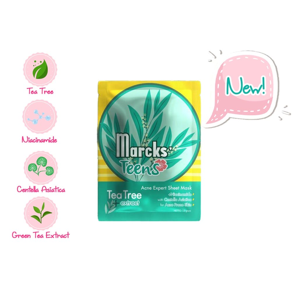 MARCKS TEENS SHEET MASK MASKER WAJAH TISSUE SKINCARE WAJAH 23GR