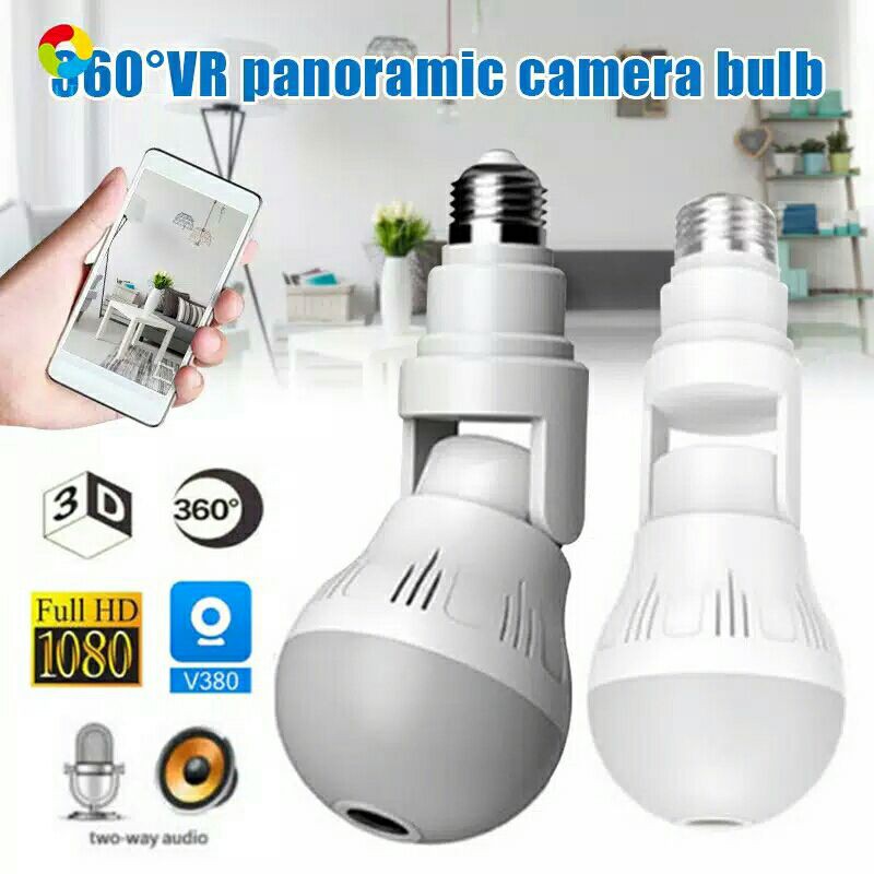 New IP bohlam Camera CCTV Wifi Panorama Bohlam 8.0 MPCocok untuk Kantor dijamin bagus