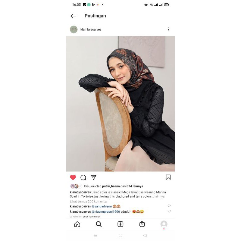 preloved Marina scarf tortoise by wearing klamby