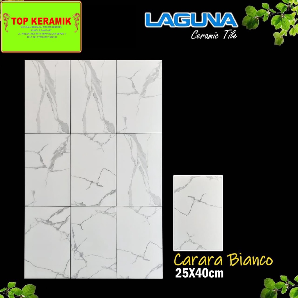 Keramik Laguna 25x40 Cararra Bianco