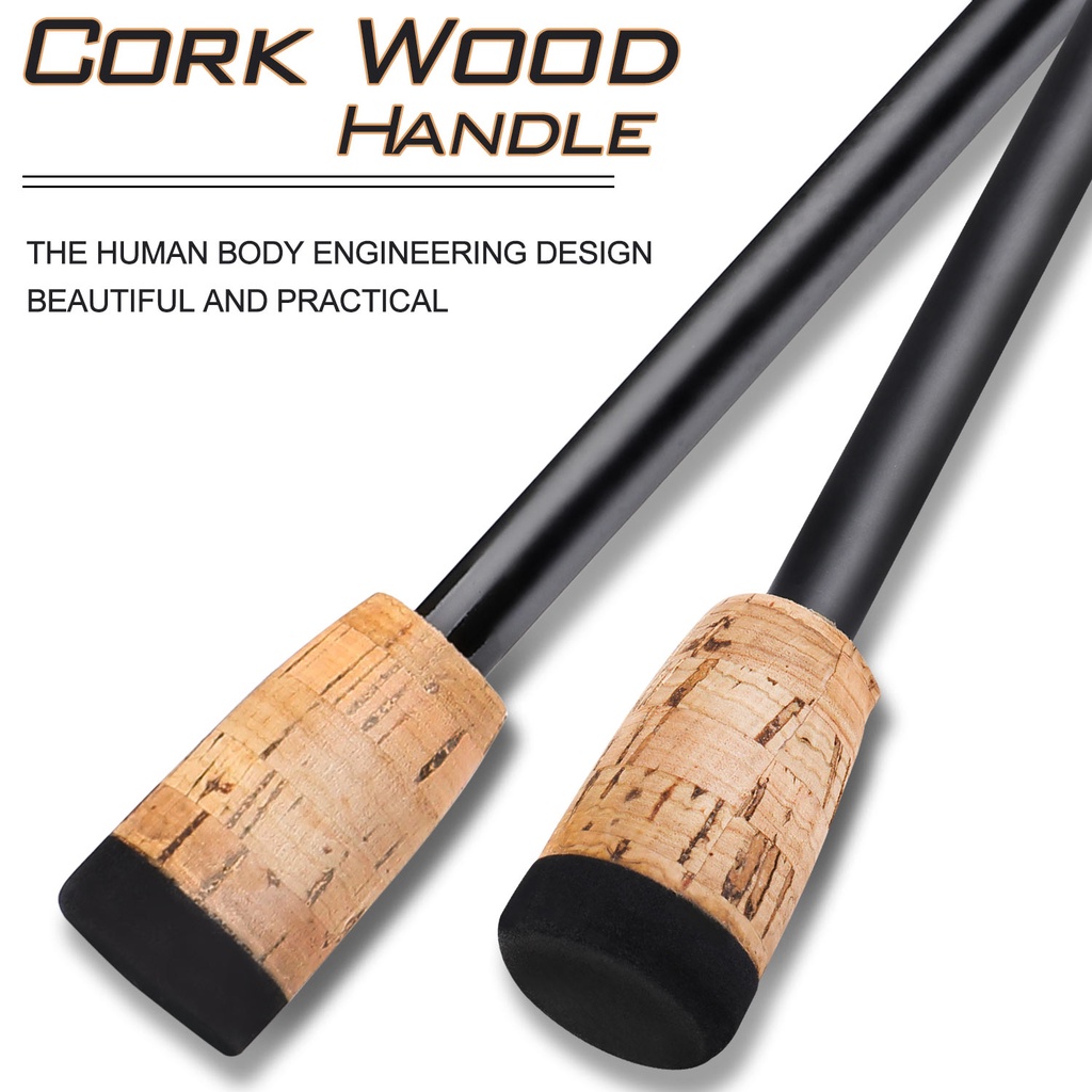 2 Bagian Spinning Fishing Rod / Casting Fishing Rod Dengan Carbon Rod Body Untuk Air Tawar (1.8m)