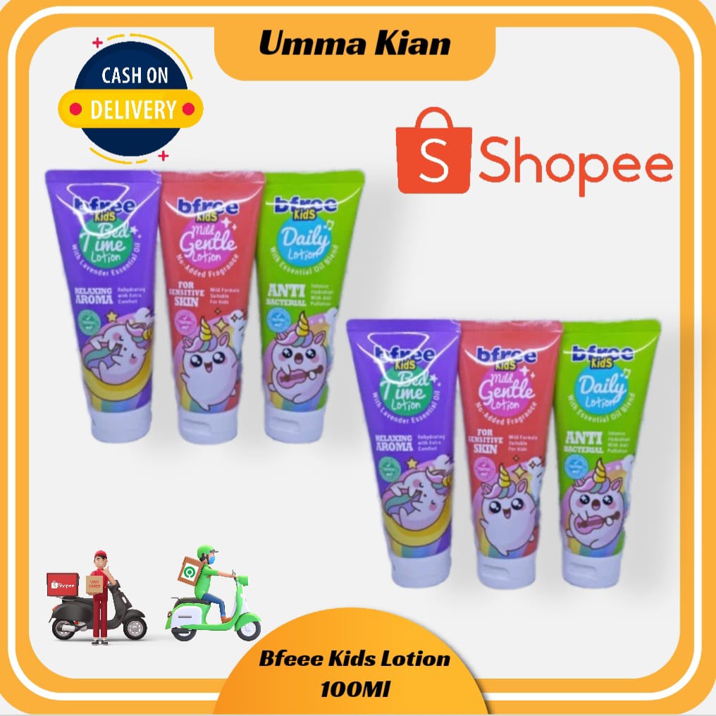 BFree Kids Daily Lotion 100ml | Mild &amp; Gentle Lotion 100ml | Sunscreen Lotion SPF 30 | Bed Time Lotion 100ml