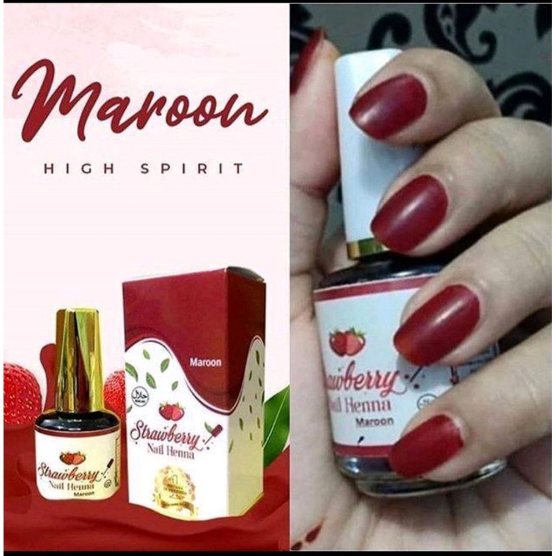 [KECIL] Kutek Henna Strawberry  / Nail Henna Muslimah / Kutek Halal Untuk Sholat 5ML