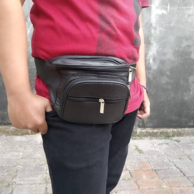 Tas Pinggang Kulit domba asli Sukaregang Garut