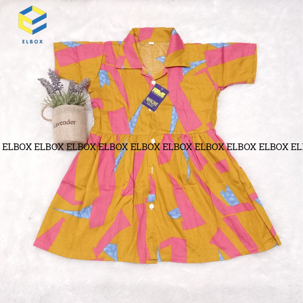 BISA COD ELBOX DRESS ANAK RAYON / DRESS ANAK CEWE / KEMEJA ANAK 2-8 TAHUN