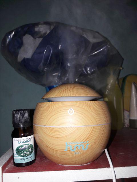Air Humidifier Essential Oil Diffuser Aroma Terapi Motif Kayu Bonus 1 Botol Oil