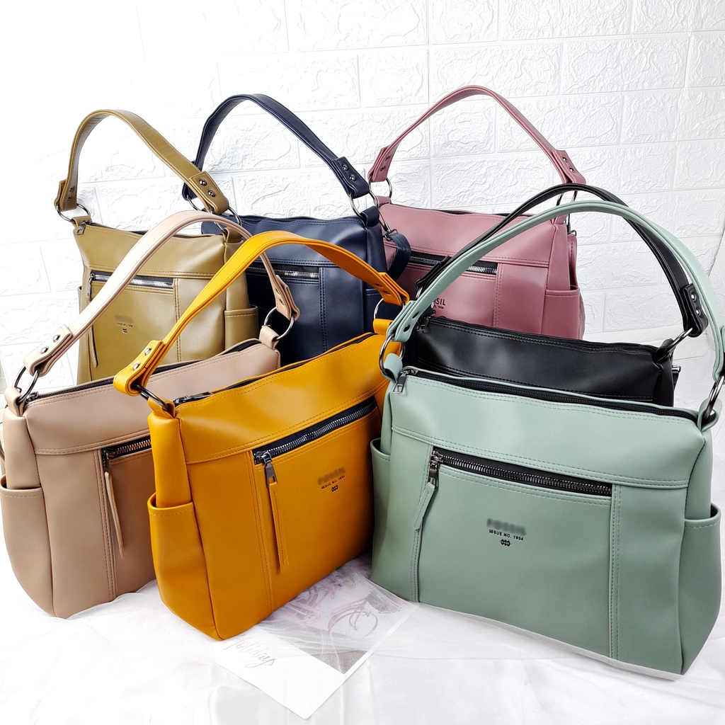 Tas Tote Selempang Bahu Tenteng Shoulder Bag Wanita Polos Leather Kulit Sintetis KT079 KT080 KT081 KT082