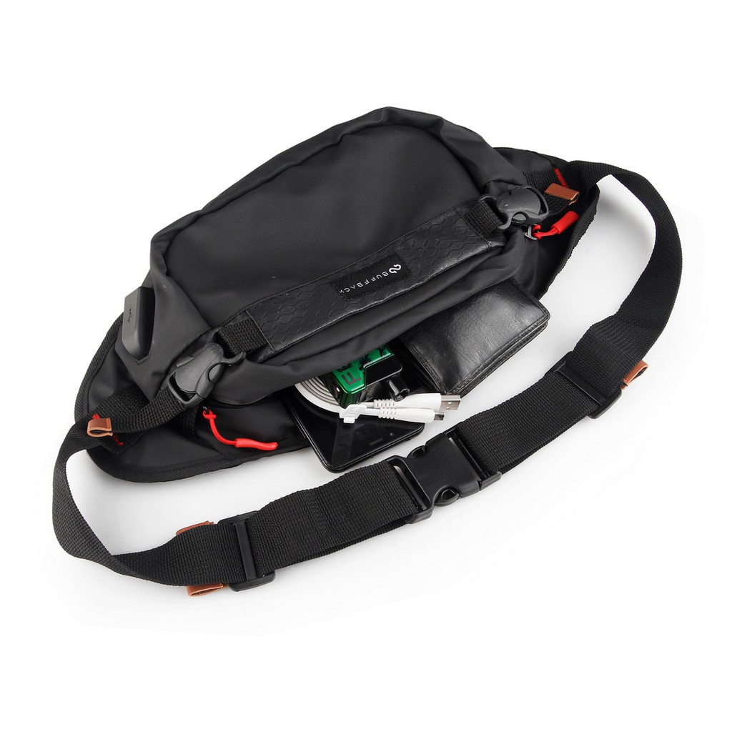 Tas Waistbag Buffback Stripe Black.