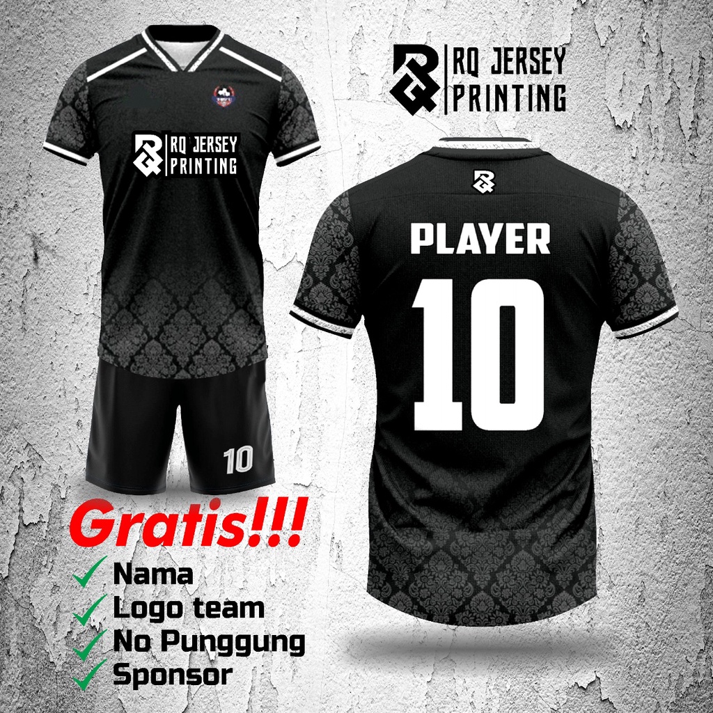jersey BIKIN 5 GRATIS 1  /stelan BAJU+CELANA jersey bola/futsal custom nama,logo,nomor dll fullprint