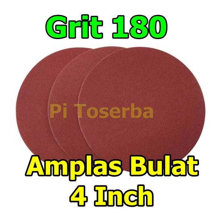 Amplas Bulat Grit #180 Tempel 4 Inchi