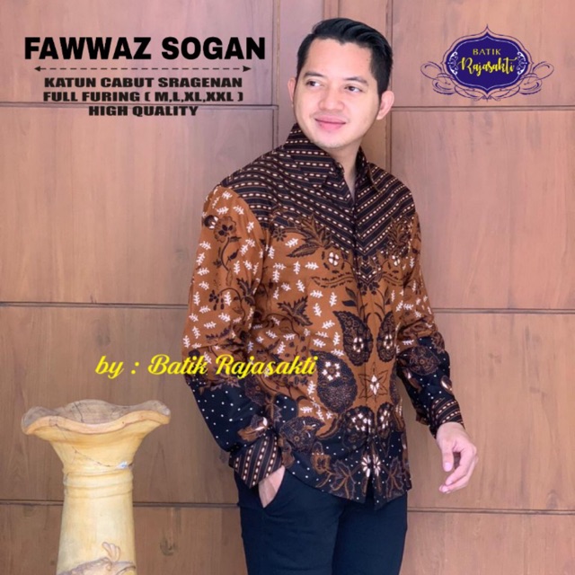 Kemeja Batik FAWWAZ SOGAN FULL FURING Katun Halus Ori Solo