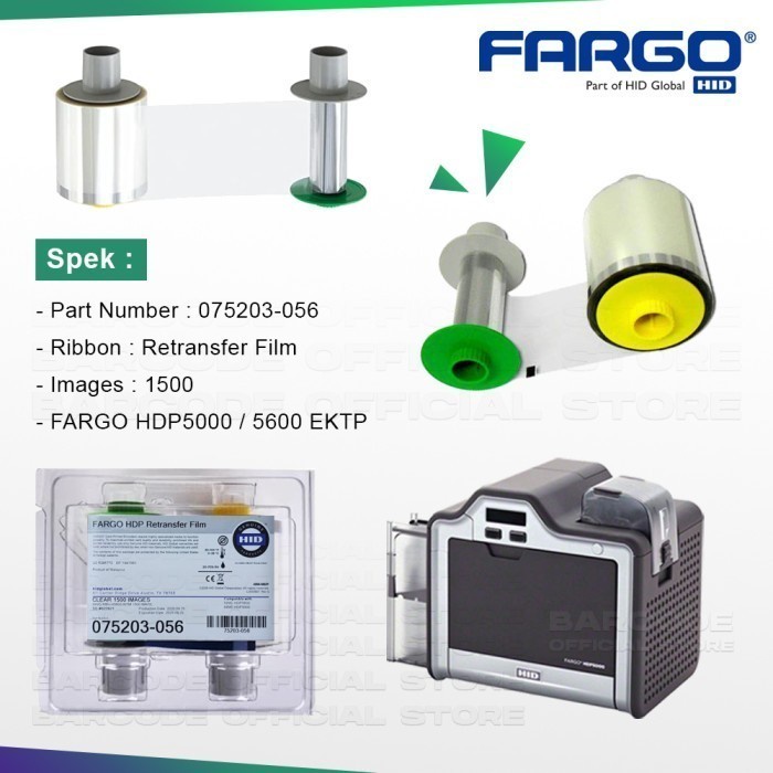 FARGO INNID HDP5600 E-KTP HDP5000 EKTP Film PN : 75203 ( 075203-056 )