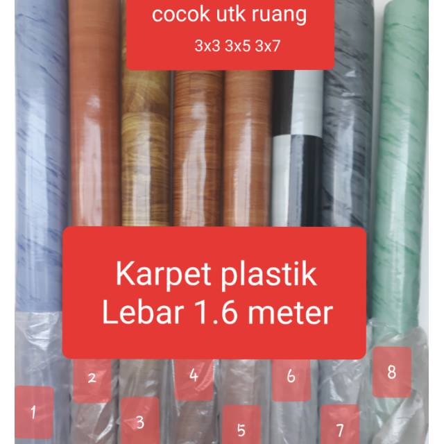 KARPET PLASTIK LANTAI PERLAK LANTAI LEBAR 1.6mt Panjang isi 20mt