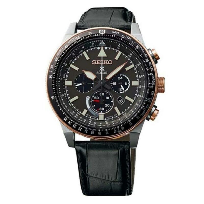 Jam tangan Seiko prospex SSC611P1 solar chronograph flightmaster original pria