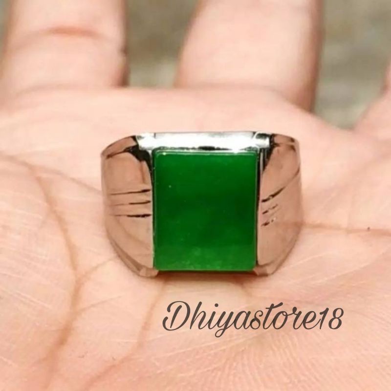 Batu Permata Natural Giok Cina Octagon Termurah