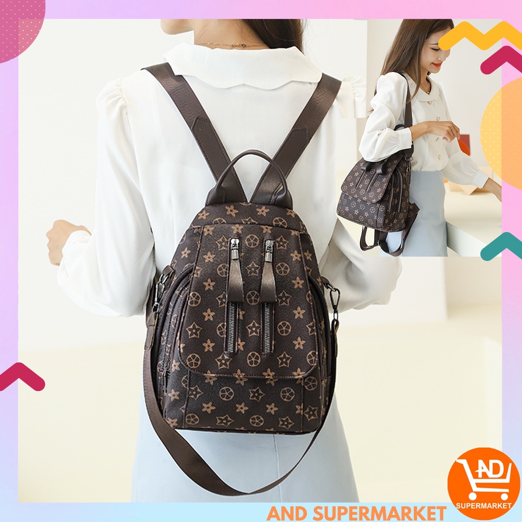 AND / COD / Tas Ransel Wanita Import Backpack Wanita Motif Cantik Tas Ransel Sekolah Fashion Korea Style Tas Jalan Perempuan Terkini T262